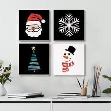 Load image into Gallery viewer, Mini Paint by numbers 15x15cm (4 pieces) - Classic Christmas Icons 1