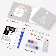 Load image into Gallery viewer, Mini Paint by numbers 15x15cm (4 pieces) - Classic Christmas Icons 1