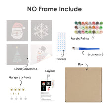 Load image into Gallery viewer, Mini Paint by numbers 15x15cm (4 pieces) - Classic Christmas Icons 1