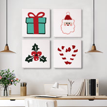 Load image into Gallery viewer, Mini Paint by numbers 15x15cm (4 pieces) - Classic Christmas Icons 2