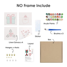 Load image into Gallery viewer, Mini Paint by numbers 15x15cm (4 pieces) - Classic Christmas Icons 2