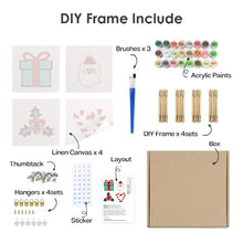 Load image into Gallery viewer, Mini Paint by numbers 15x15cm (4 pieces) - Classic Christmas Icons 2