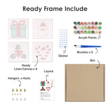 Load image into Gallery viewer, Mini Paint by numbers 15x15cm (4 pieces) - Classic Christmas Icons 2