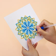 Load image into Gallery viewer, Mini Diamond Painting 15x20cm (4 pieces) - Crystal Mandalas in Blue