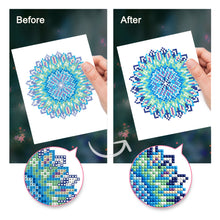Load image into Gallery viewer, Mini Diamond Painting 15x20cm (4 pieces) - Crystal Mandalas in Blue