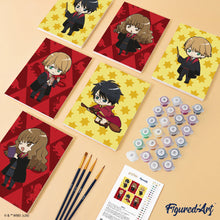 Load image into Gallery viewer, Mini Paint by numbers 15x20cm (6 pieces) - Harry Potter Golden Trio