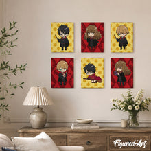 Load image into Gallery viewer, Mini Paint by numbers 15x20cm (6 pieces) - Harry Potter Golden Trio