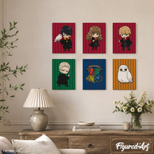 Load image into Gallery viewer, Mini Paint by numbers 15x20cm (6 pieces) - Harry Potter Cute Look