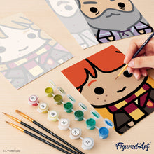 Load image into Gallery viewer, Mini Paint by numbers 15x20cm (6 pieces) - Harry Potter Chibi Faces