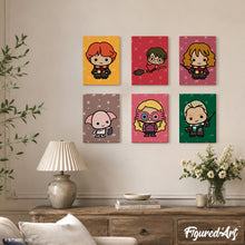 Load image into Gallery viewer, Mini Paint by numbers 15x20cm (6 pieces) - Harry Potter Chibi Collection
