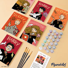 Load image into Gallery viewer, Mini Paint by numbers 15x20cm (6 pieces) - Harry Potter Wizarding Academia