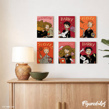 Load image into Gallery viewer, Mini Paint by numbers 15x20cm (6 pieces) - Harry Potter Wizarding Academia