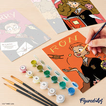 Load image into Gallery viewer, Mini Paint by numbers 15x20cm (6 pieces) - Harry Potter Wizarding Academia