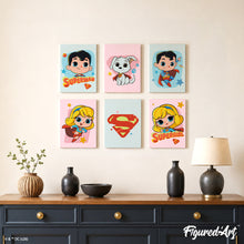 Load image into Gallery viewer, Mini Paint by Numbers Set 15x20cm (6 pieces) - Superman and Supergirl