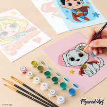 Load image into Gallery viewer, Mini Paint by Numbers Set 15x20cm (6 pieces) - Superman and Supergirl