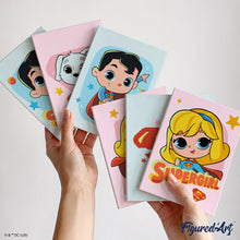 Load image into Gallery viewer, Mini Paint by Numbers Set 15x20cm (6 pieces) - Superman and Supergirl