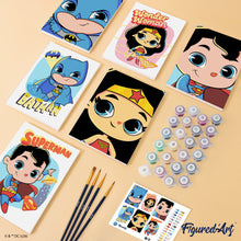Load image into Gallery viewer, Mini Paint by Numbers Set 15x20cm (6 pieces) - Justice League Cuter Than Cute