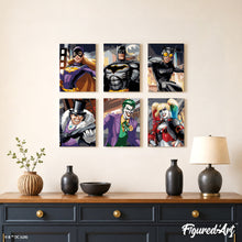 Load image into Gallery viewer, Mini Paint by Numbers Set 15x20cm (6 pieces) - Batman Heroes &amp; Villains