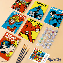 Load image into Gallery viewer, Mini Paint by Numbers Set 15x20cm (6 pieces) - Heroes of the DC Universe
