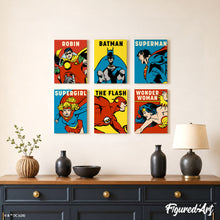 Load image into Gallery viewer, Mini Paint by Numbers Set 15x20cm (6 pieces) - Heroes of the DC Universe