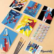 Load image into Gallery viewer, Mini Paint by Numbers Set 15x20cm (6 pieces) - Superman Supercharge