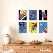 Load image into Gallery viewer, Mini Paint by Numbers Set 15x20cm (6 pieces) - Superman Supercharge