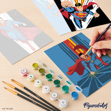 Load image into Gallery viewer, Mini Paint by Numbers Set 15x20cm (6 pieces) - Superman Supercharge