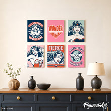 Load image into Gallery viewer, Mini Paint by Numbers Set 15x20cm (6 pieces) - Fierce Wonder Woman