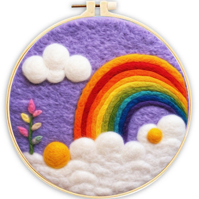 Needle Felting kit - Rainbow in the Sky