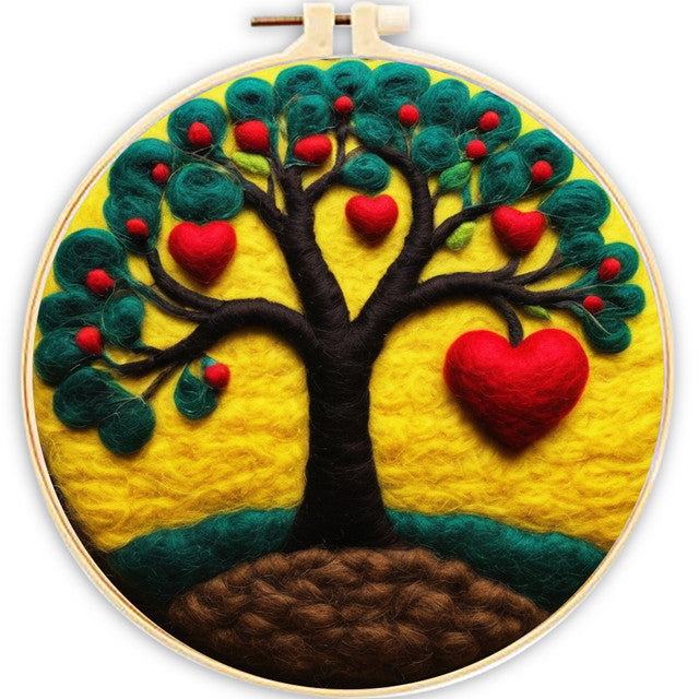 Needle Felting kit - Heart Tree