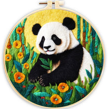 Load image into Gallery viewer, Needle Felting kit - Panda in a Sunflower Field