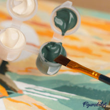 Load image into Gallery viewer, Mini Paint by numbers Abstract Plant Pot Set 2 of 3 20x20cm already framed