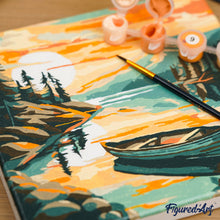 Load image into Gallery viewer, Mini Paint by numbers Christmas Cat and Dog 20x20cm already framed