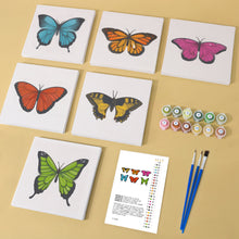 Load image into Gallery viewer, Mini Paint by numbers 15x15cm (6 pieces) - Colourful Butterfly