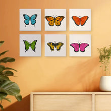 Load image into Gallery viewer, Mini Paint by numbers 15x15cm (6 pieces) - Colourful Butterfly