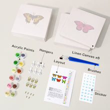Load image into Gallery viewer, Mini Paint by numbers 15x15cm (6 pieces) - Colourful Butterfly