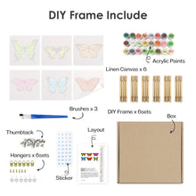 Load image into Gallery viewer, Mini Paint by numbers 15x15cm (6 pieces) - Colourful Butterfly