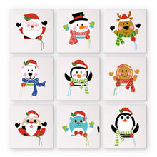 Load image into Gallery viewer, Mini Paint by numbers 15x15cm (9 pieces) - Cute Christmas Characters