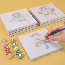 Load image into Gallery viewer, Mini Paint by numbers 15x15cm (9 pieces) - Cute Christmas Characters