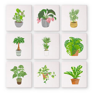 Mini Paint by numbers 15x15cm (9 pieces) - Modern Plant Art
