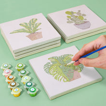 Load image into Gallery viewer, Mini Paint by numbers 15x15cm (9 pieces) - Modern Plant Art