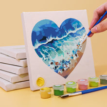 Load image into Gallery viewer, Mini Paint by numbers 15x15cm (6 pieces) - Romantic Beach Scenes