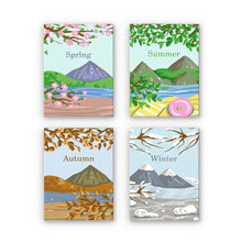 Load image into Gallery viewer, Mini Paint by numbers 15x20cm (4 pieces) - Spring Summer Autumn Winter Art Kit