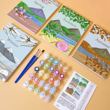 Load image into Gallery viewer, Mini Paint by numbers 15x20cm (4 pieces) - Spring Summer Autumn Winter Art Kit