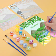 Load image into Gallery viewer, Mini Paint by numbers 15x20cm (4 pieces) - Spring Summer Autumn Winter Art Kit