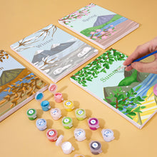Load image into Gallery viewer, Mini Paint by numbers 15x20cm (4 pieces) - Spring Summer Autumn Winter Art Kit
