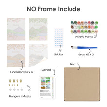 Load image into Gallery viewer, Mini Paint by numbers 15x20cm (4 pieces) - Spring Summer Autumn Winter Art Kit