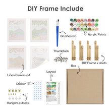 Load image into Gallery viewer, Mini Paint by numbers 15x20cm (4 pieces) - Spring Summer Autumn Winter Art Kit