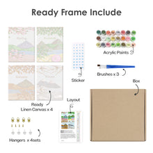 Load image into Gallery viewer, Mini Paint by numbers 15x20cm (4 pieces) - Spring Summer Autumn Winter Art Kit