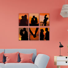 Load image into Gallery viewer, Mini Paint by numbers 15x20cm (6 pieces) - Romantic Sunset Silhouettes